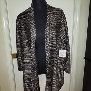 Kasper unstructured open jacket or cardigan 1X